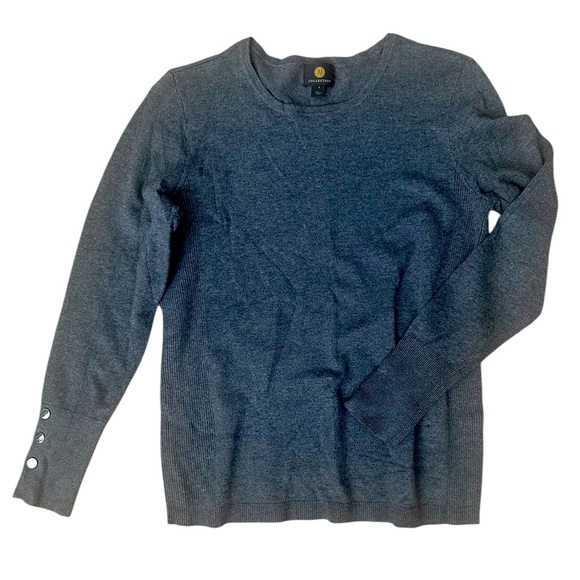 Women’s JM collection size, small charcoal, gray crewneck sweater - Picture 1 of 10